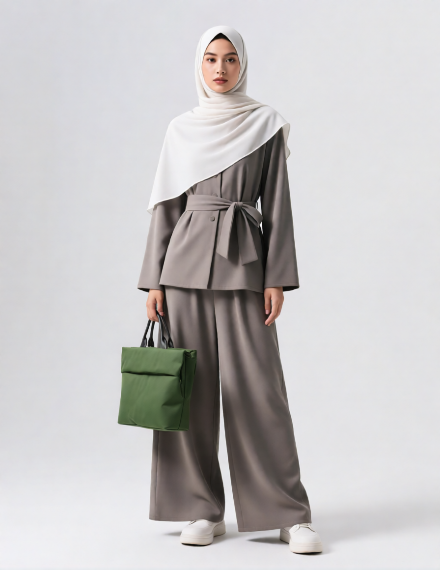 Top-Handle Nylon Bag with Strap