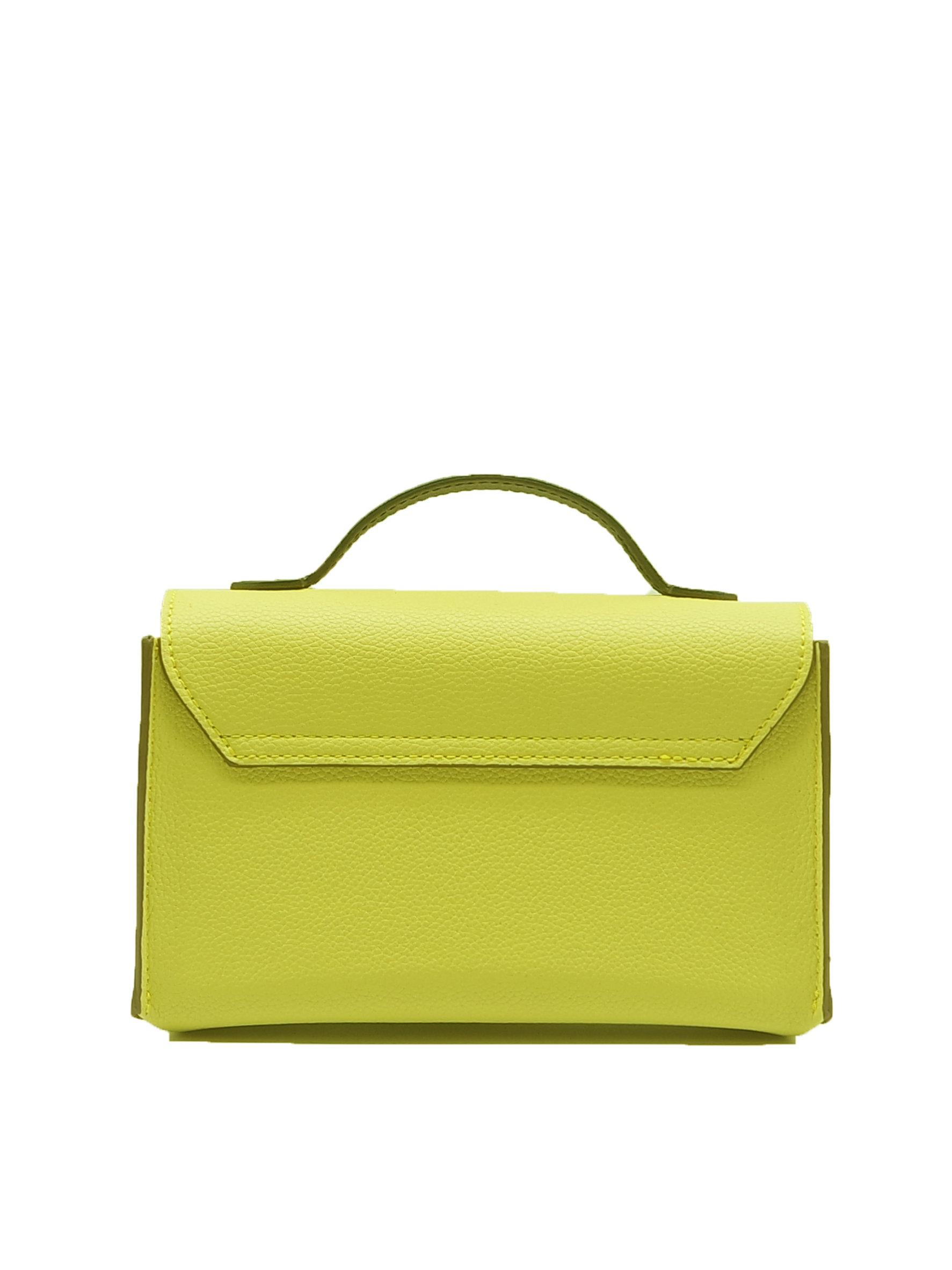 Padlock Top-Handle Bag with Strap - Yellow