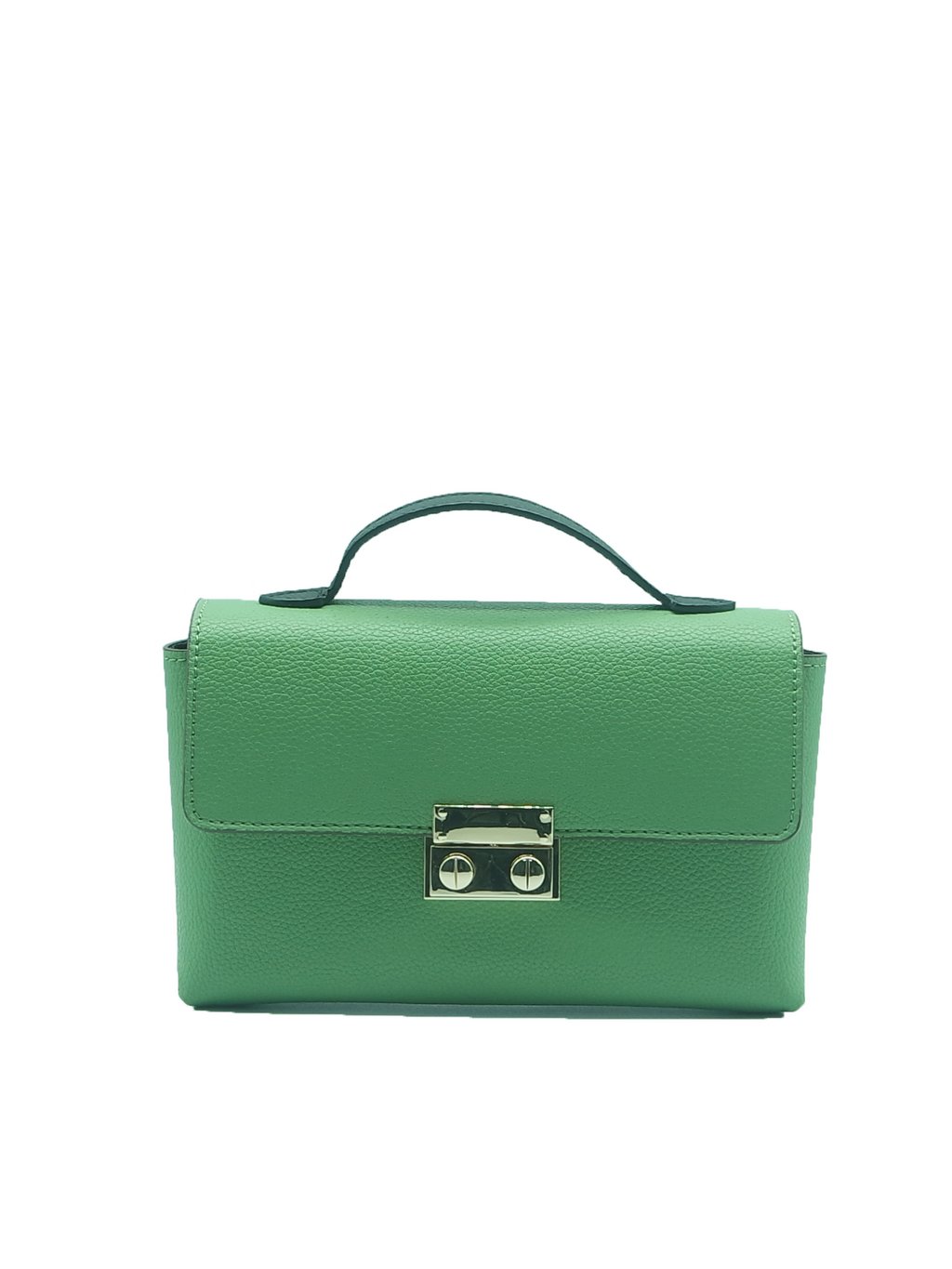 Padlock Top-Handle Bag with Strap - Green