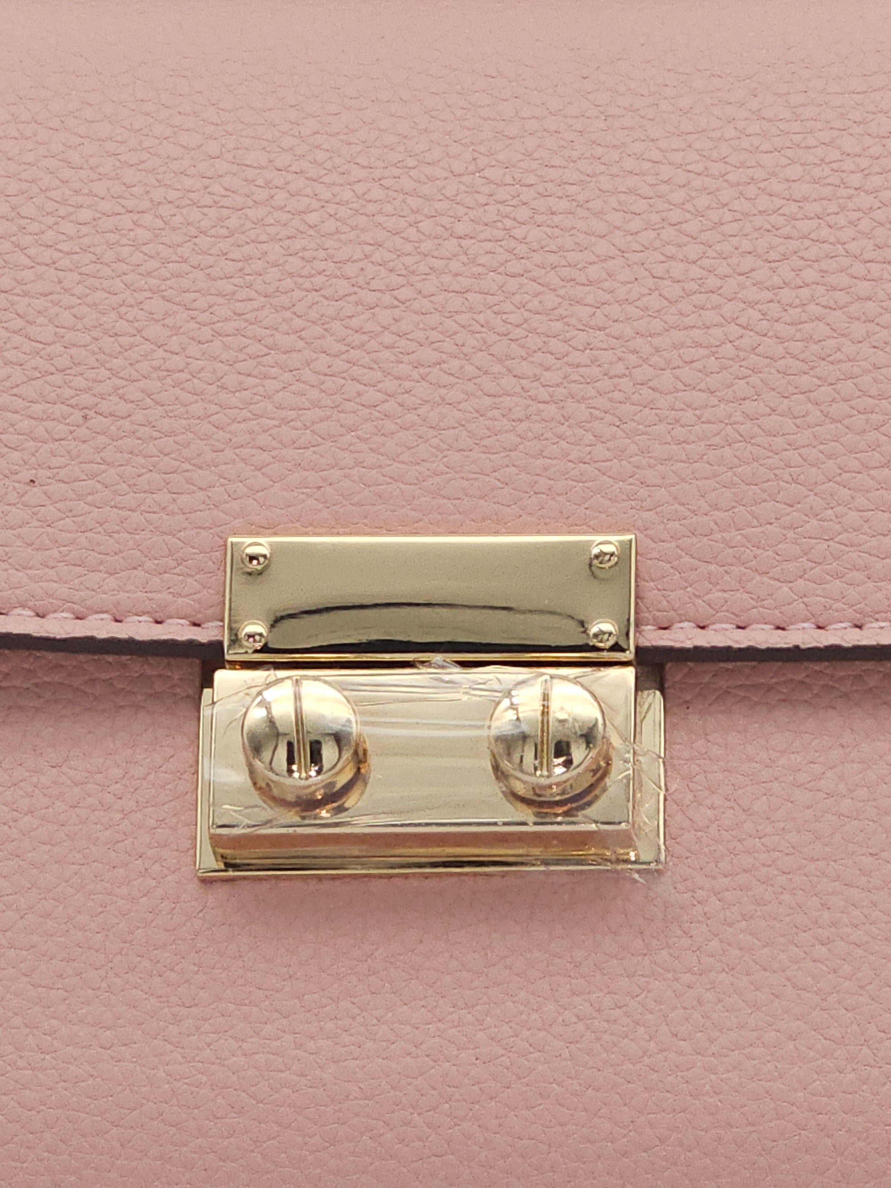 Padlock Top-Handle Bag with Strap - Pink