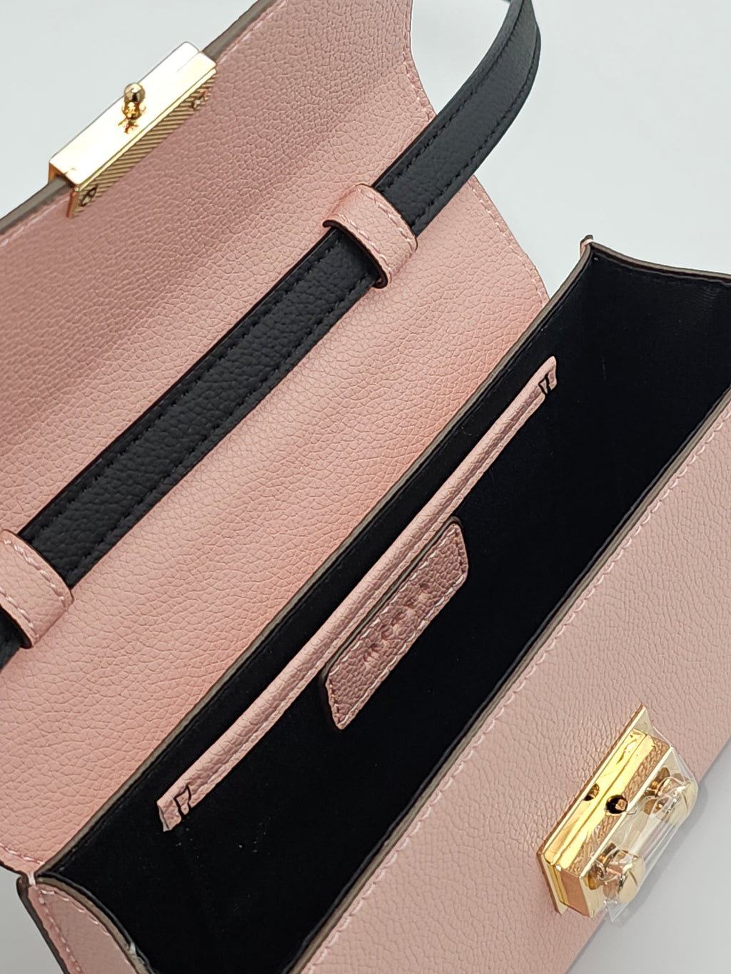 Padlock Top-Handle Bag with Strap - Pink