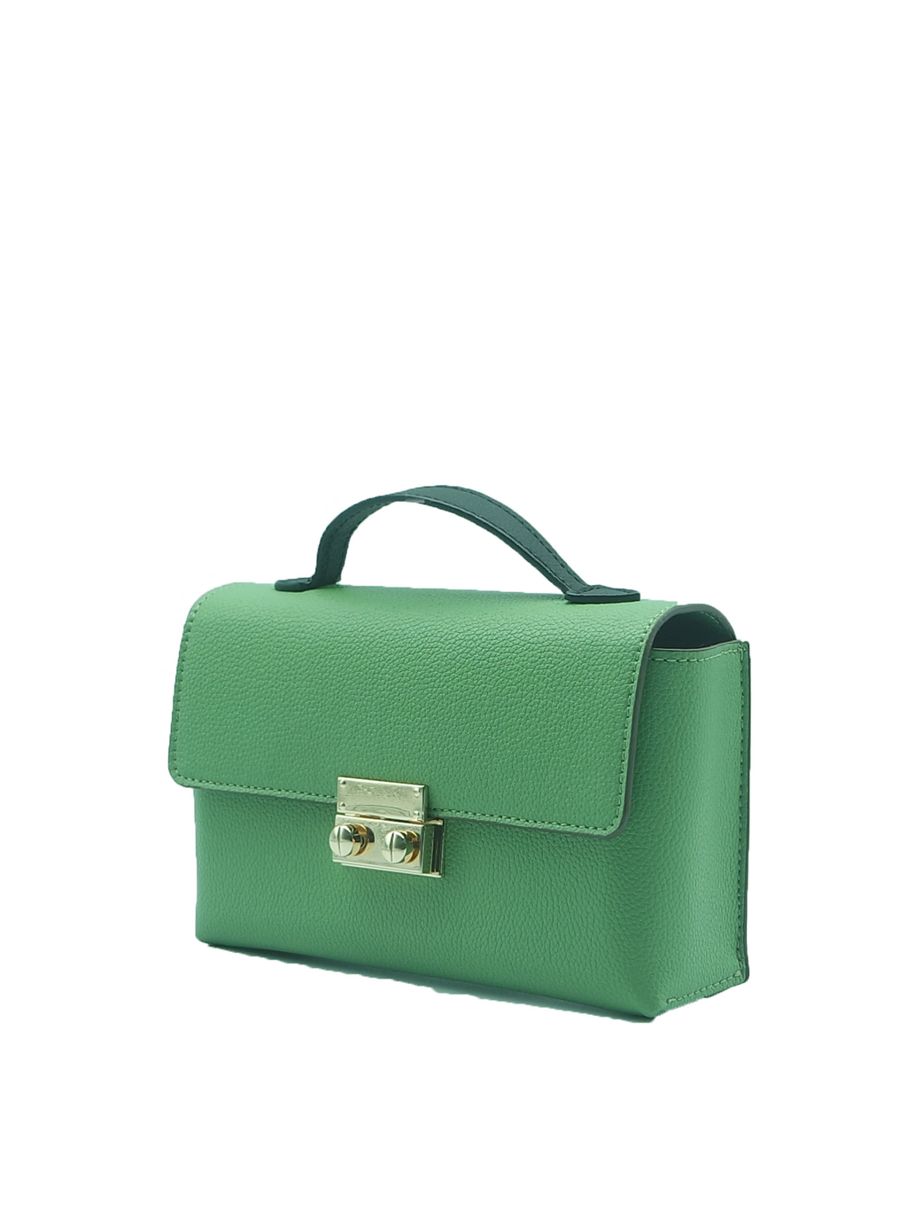 Padlock Top-Handle Bag with Strap - Green