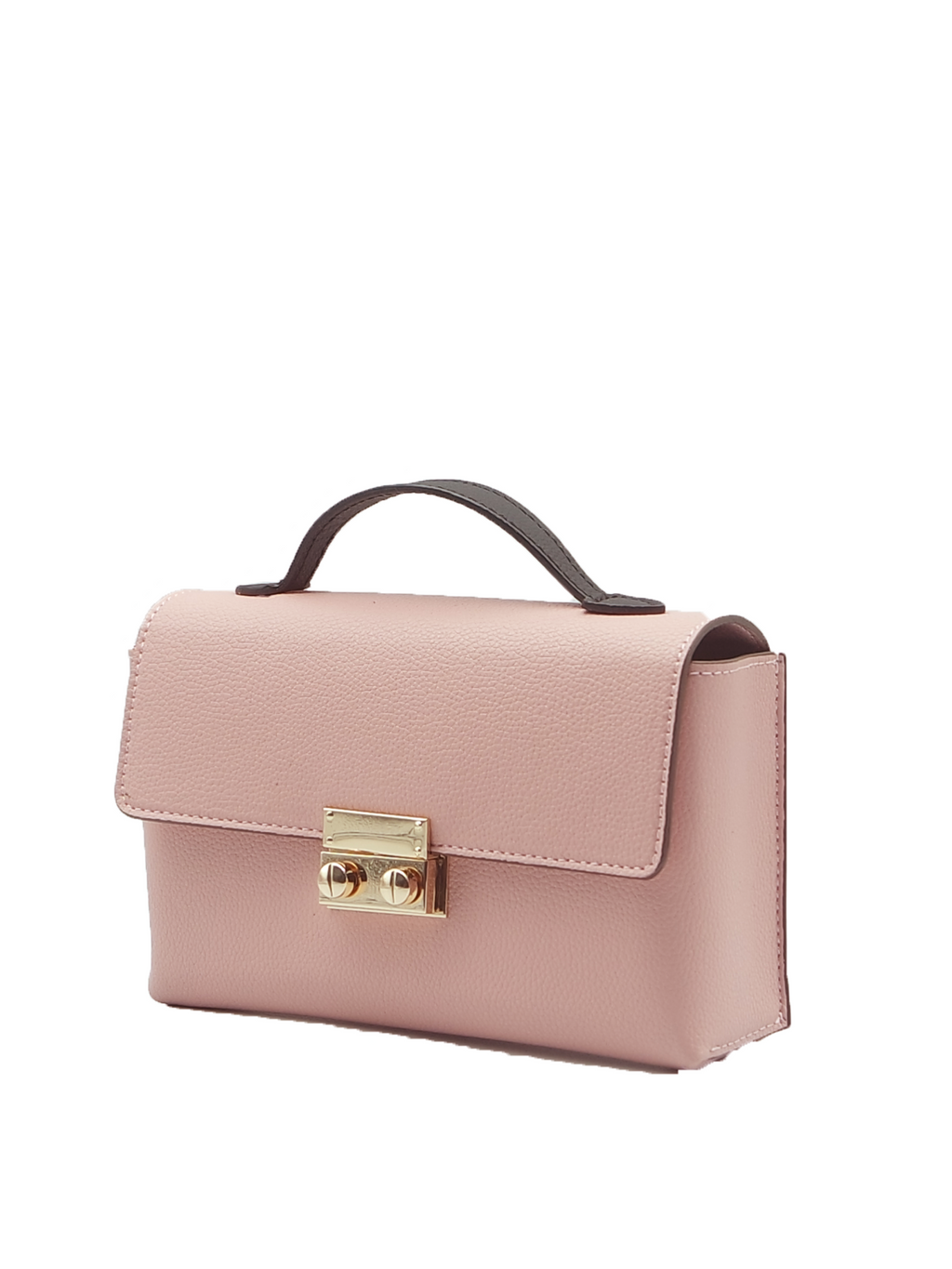 Padlock Top-Handle Bag with Strap - Pink