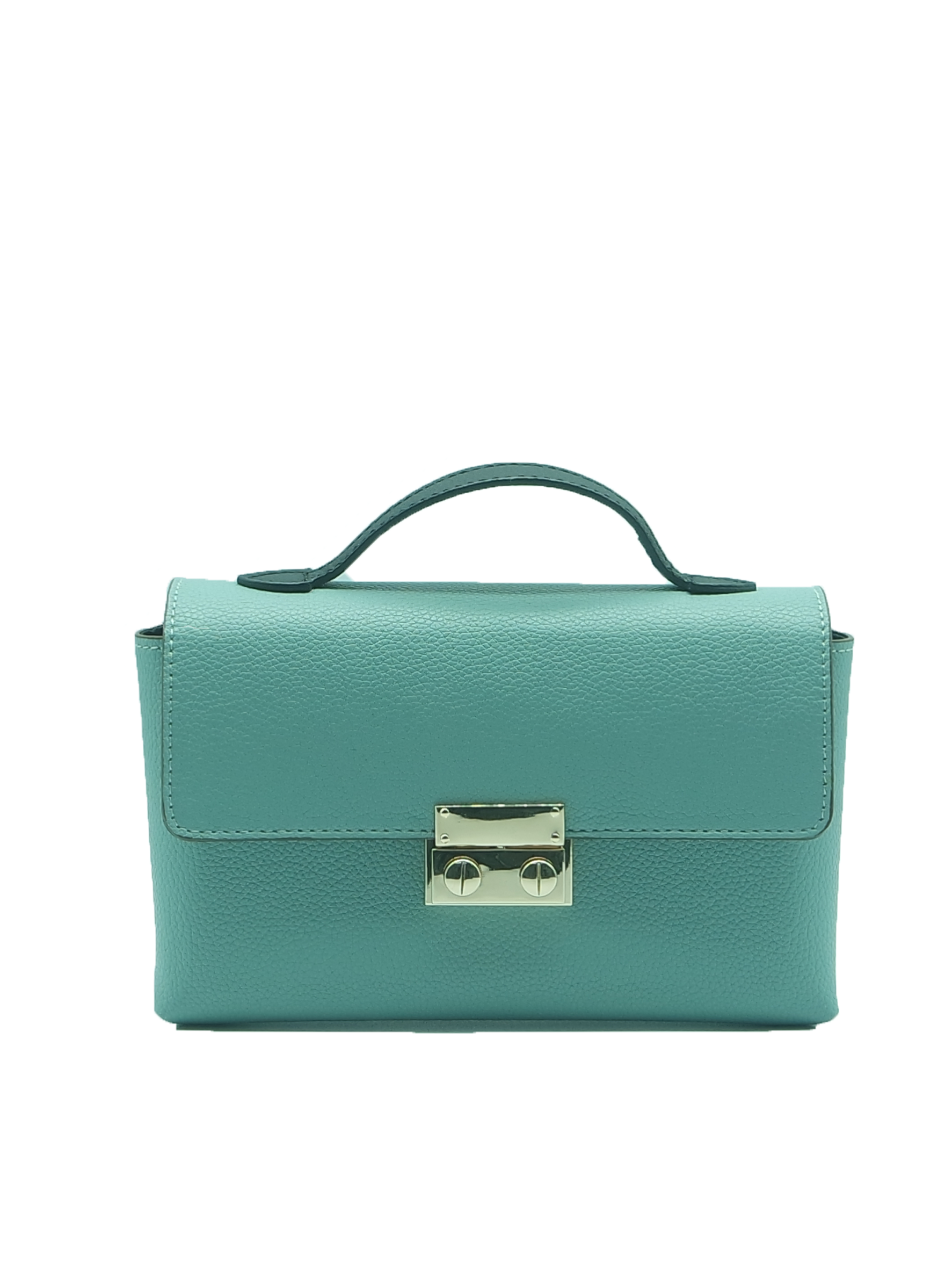 Padlock Top-Handle Bag with Strap - Blue