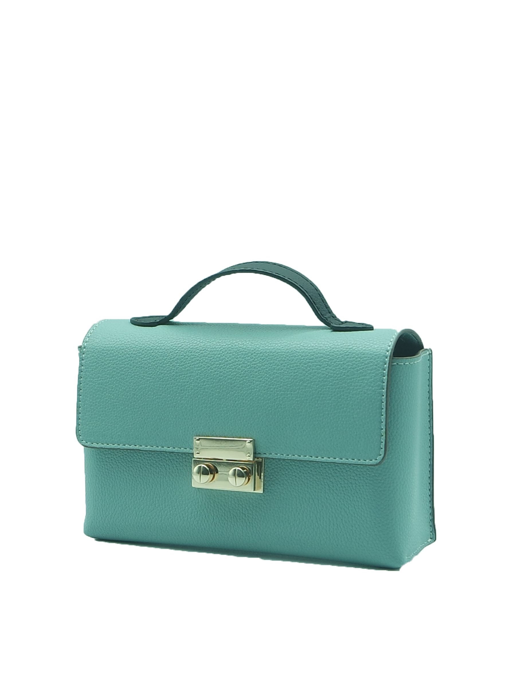 Padlock Top-Handle Bag with Strap - Blue