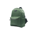 Green backpack on a white background